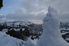 Schneemann im Winter von Edinburgh
